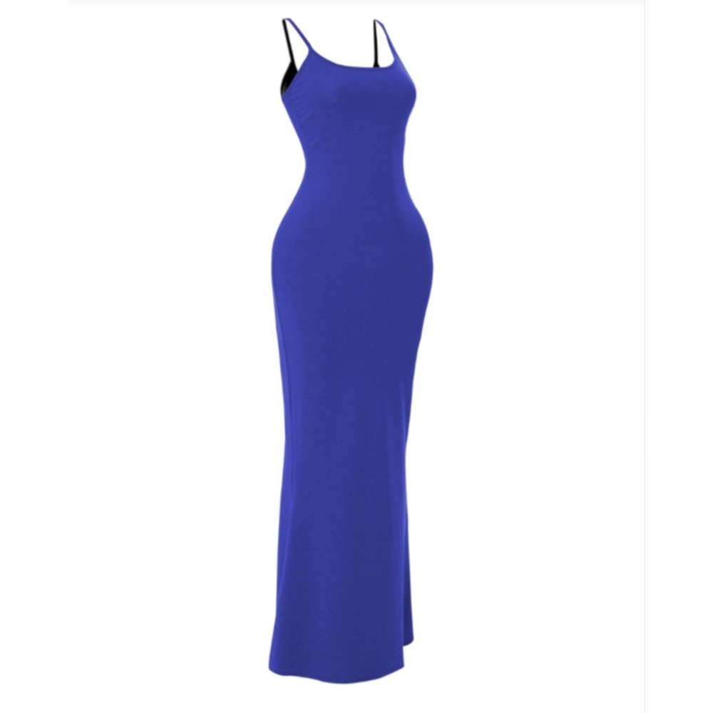 * LW Women's BASICS Cami Bodycon Mermaid Maxi Long Dress Deep Blue Size XS